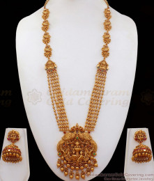 ANTQ1036 - Nagas Collections Multiline Chain Gajalakshmi Temple Jewellery Antique Gold Necklace ANTQ1036 - Nagas Collections Multiline Chain Gajalakshmi Temple Jewellery Antique Gold Necklace