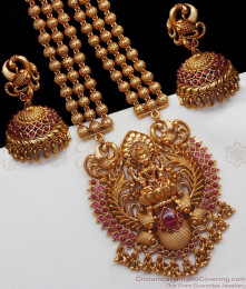 ANTQ1037 - Premium Nagas Collection Golden Beads Antique Haram Earring Combo ANTQ1037 - Premium Nagas Collection Golden Beads Antique Haram Earring Combo