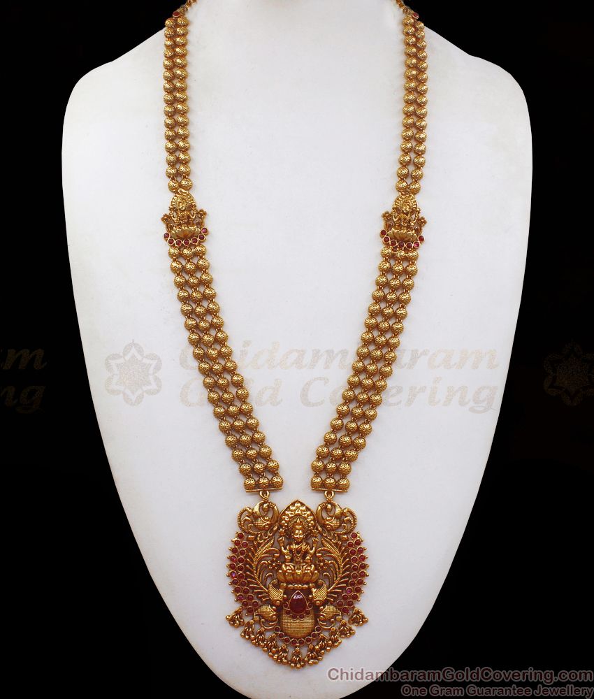 ANTQ1037 - Premium Nagas Collection Golden Beads Antique Haram Earring Combo