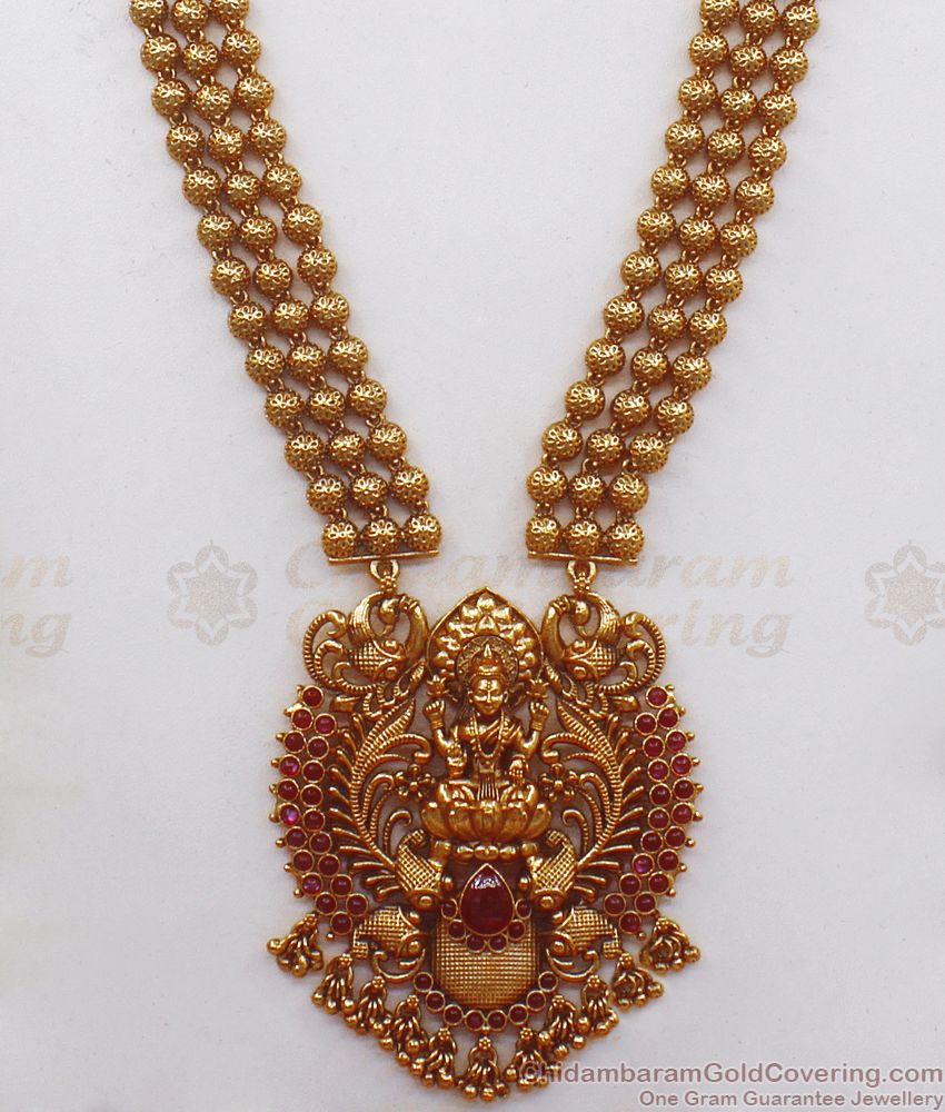 ANTQ1037 - Premium Nagas Collection Golden Beads Antique Haram Earring Combo