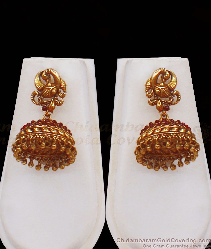 ANTQ1037 - Premium Nagas Collection Golden Beads Antique Haram Earring Combo