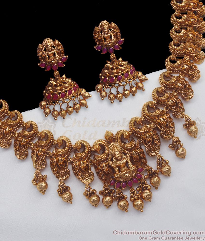 ANTQ1040 - Antique Haram Earring Combo Grand Lakshmi Temple Jewelry