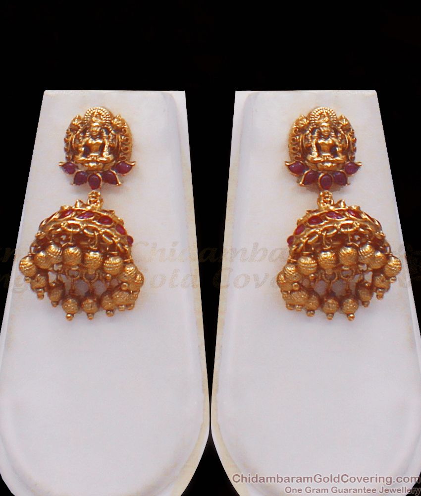 ANTQ1040 - Antique Haram Earring Combo Grand Lakshmi Temple Jewelry