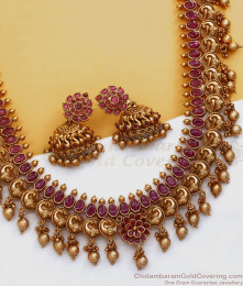 ANTQ1048 - Premium Kasu Mala Grand Antique Haaram Earring Shop Online ANTQ1048 - Premium Kasu Mala Grand Antique Haaram Earring Shop Online