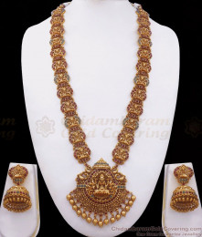 ANTQ1050 - Grand Lakshmi Haram Antique Nagas Design With Jhumki ANTQ1050 - Grand Lakshmi Haram Antique Nagas Design With Jhumki