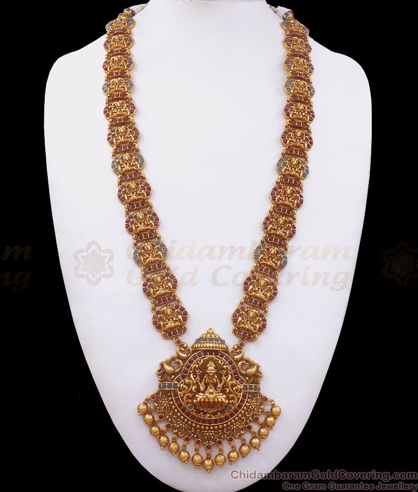 ANTQ1050 - Grand Lakshmi Haram Antique Nagas Design With Jhumki