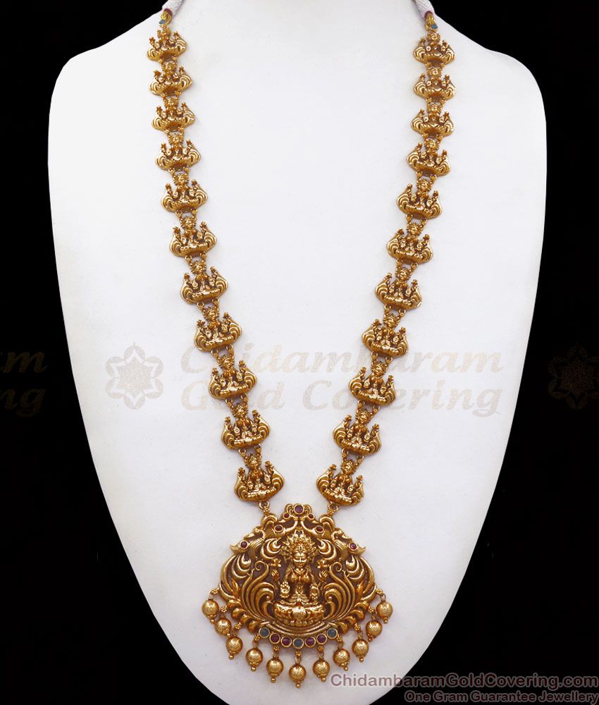 ANTQ1051 - Premium Antique Nagas Haram Lakshmi Pattern Earring Set Shop Online