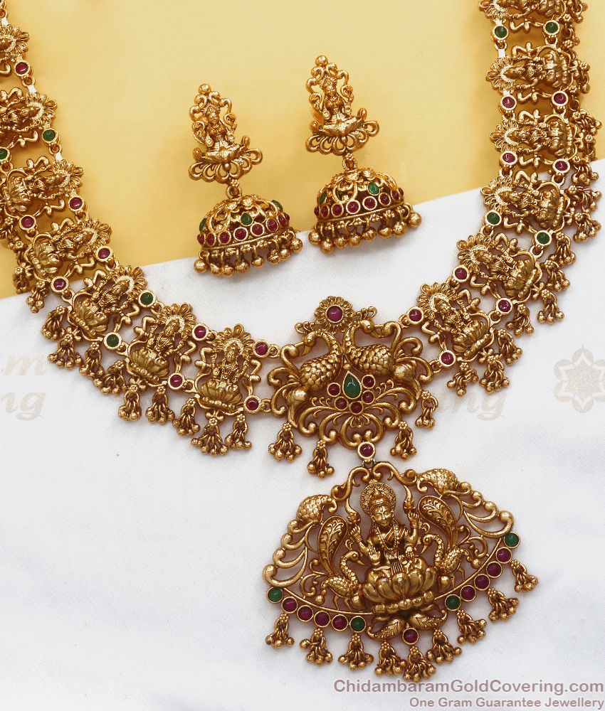 ANTQ1052 - Premium 1 Year Guarantee Antique Nagas Haram Earring Combo Shop Online