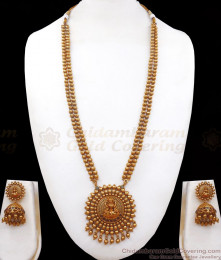 ANTQ1054 - Premium Lakshmi Dollar Antique Haram Beads Pattern Earring Combo ANTQ1054 - Premium Lakshmi Dollar Antique Haram Beads Pattern Earring Combo