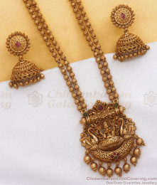 ANTQ1056 - Premium Nagas Antique Haram Earring Set Lakshmi Pattern Bridal Wear ANTQ1056 - Premium Nagas Antique Haram Earring Set Lakshmi Pattern Bridal Wear