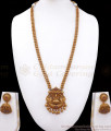 ANTQ1056 - Premium Nagas Antique Haram Earring Set Lakshmi Pattern Bridal Wear