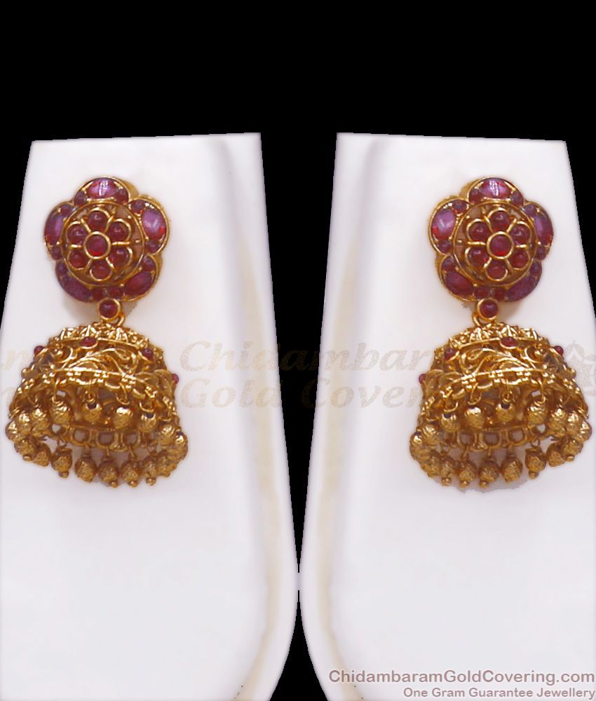 ANTQ1058 - High Quality Nagas Antique Haram Earring Set Peacock Design Shop Online