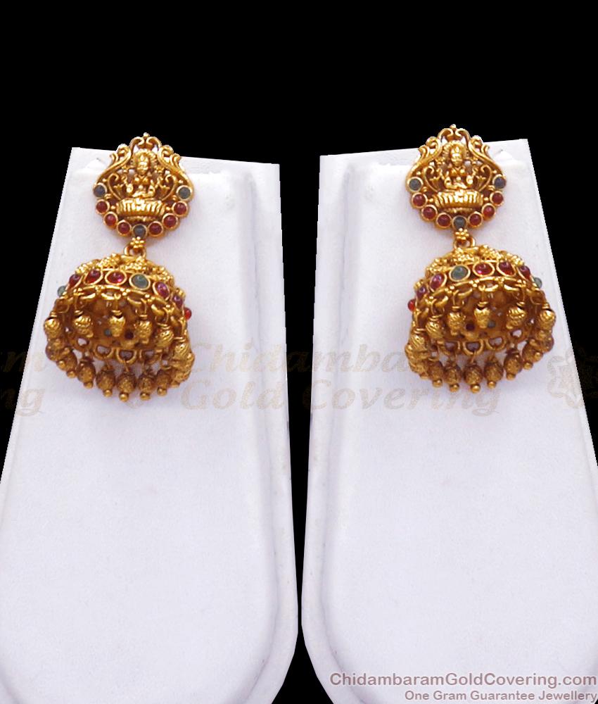 Stylish Beads Design Antique Haram Jhumki Earring Combo Set ANTQ1074