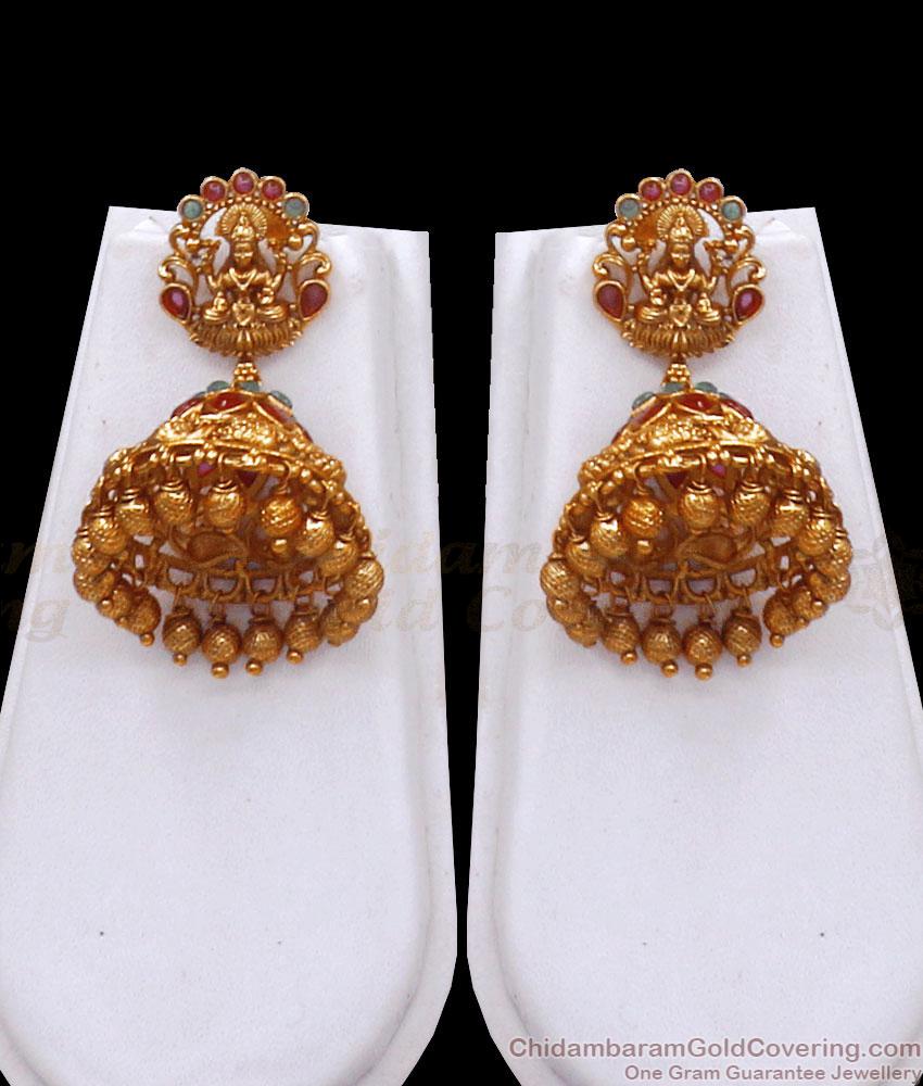 Premium Antique Lakshmi Haram Peacock Designs Earring Bridal Combo Set ANTQ1080