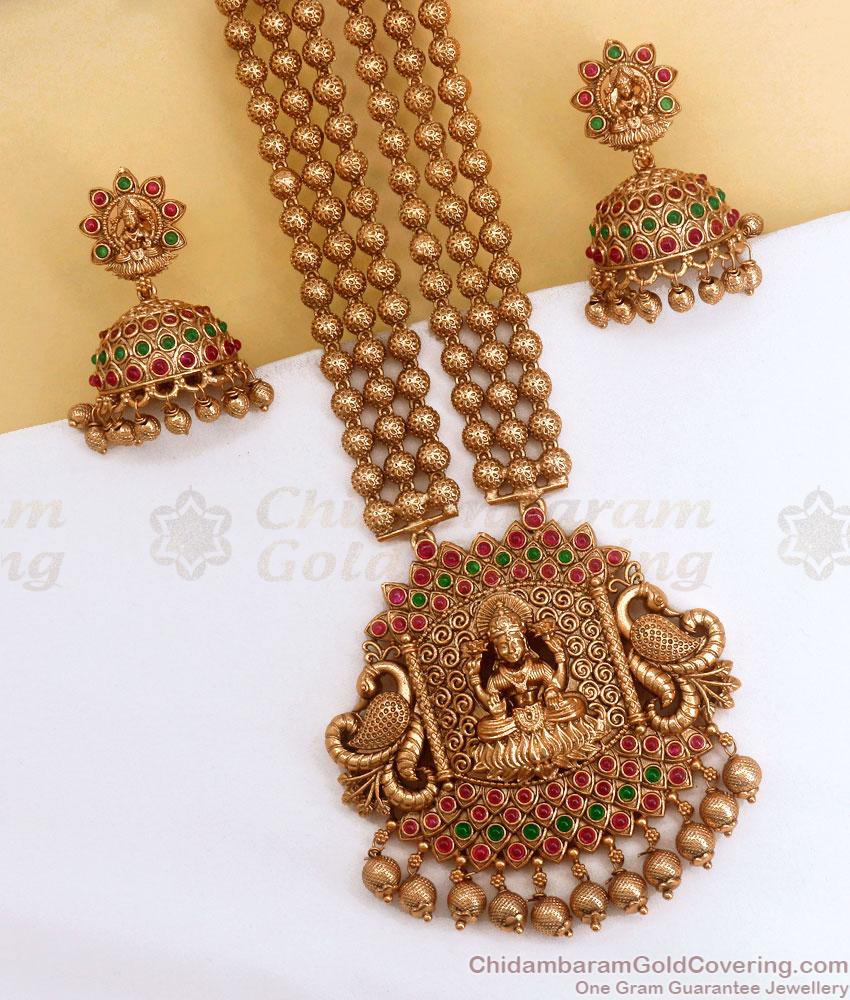 Grand 3 Line Antique Haram Bridal Earring Combo Divine Collections ANTQ1081