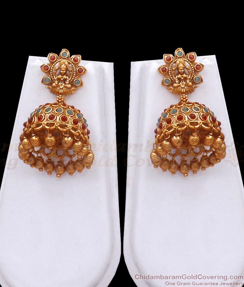 Grand 3 Line Antique Haram Bridal Earring Combo Divine Collections ANTQ1081