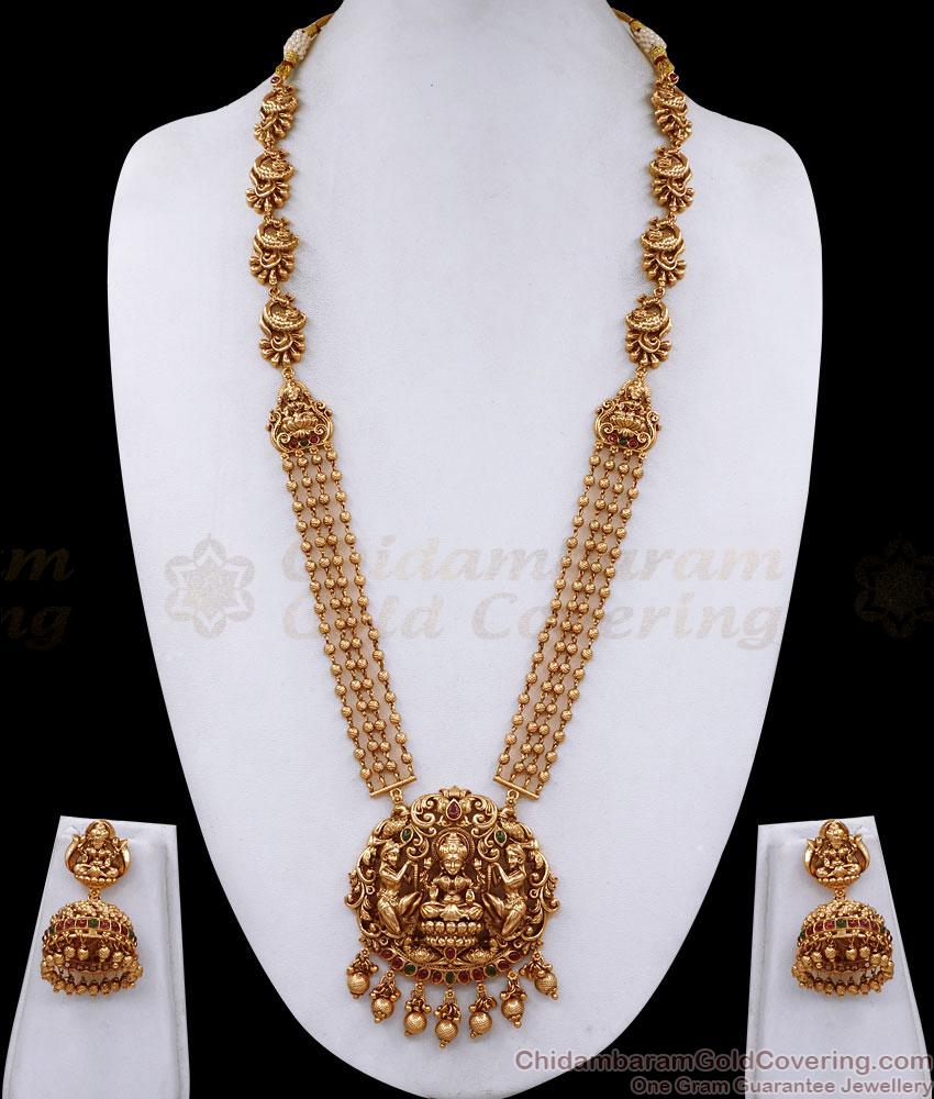 24Kt Gold Plated Antique Haram Temple Jewelry For Wedding ANTQ1090 24Kt Gold Plated Antique Haram Temple Jewelry For Wedding ANTQ1090