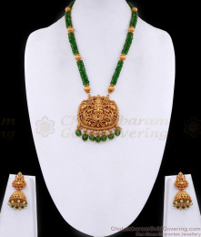 Antique Gold Secondary Haram Green Beads 2 Line Design For Wedding ANTQ1096 Antique Gold Secondary Haram Green Beads 2 Line Design For Wedding ANTQ1096