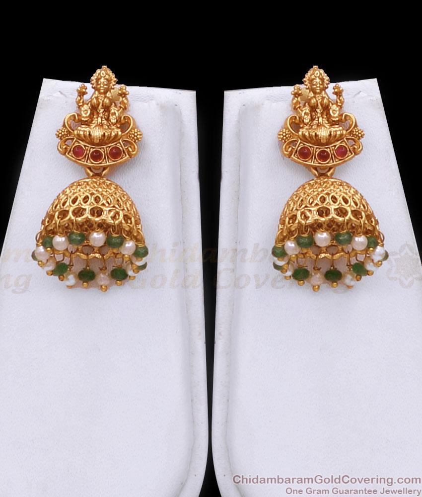 Antique Gold Secondary Haram Green Beads 2 Line Design For Wedding ANTQ1096 Antique Gold Secondary Haram Green Beads 2 Line Design For Wedding ANTQ1096