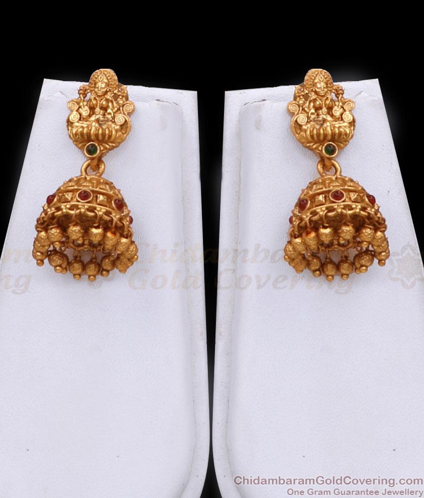 Goddess Lakshmi Antique Gold Haram Matte Finish With Ruby Beads ANTQ1097 Goddess Lakshmi Antique Gold Haram Matte Finish With Ruby Beads ANTQ1097