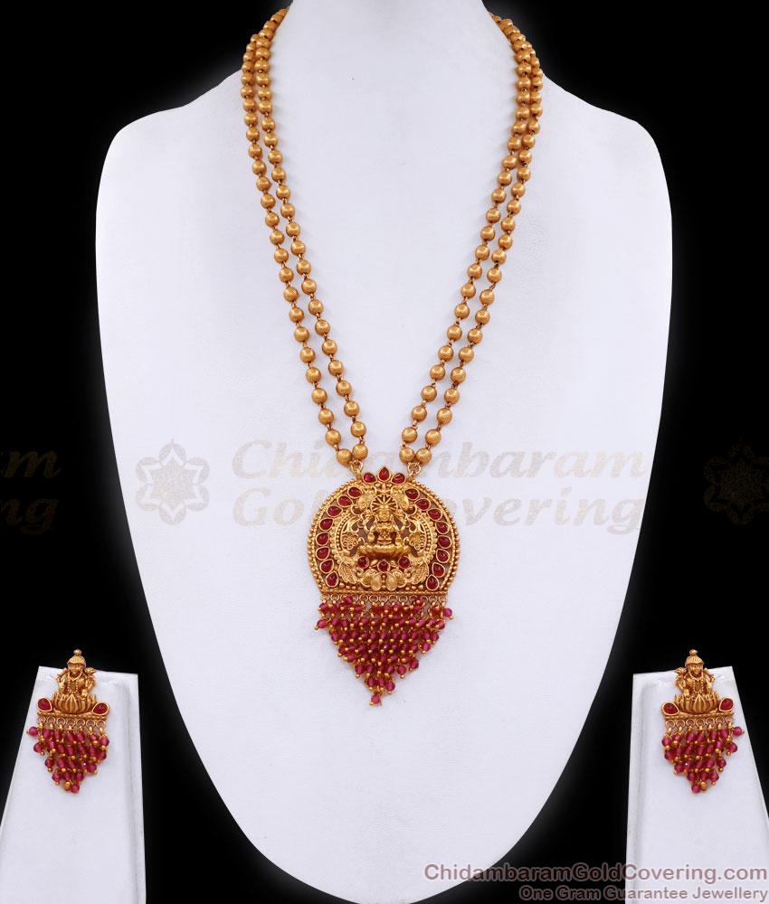 High Quality Bridal Wear Double Line Matte Finish Haram Lakshmi Design ANTQ1098 High Quality Bridal Wear Double Line Matte Finish Haram Lakshmi Design ANTQ1098