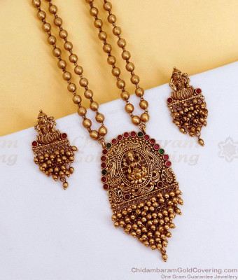 New Model Antique Haram Lakshmi Hanging Beads Design For Wedding ANTQ1099