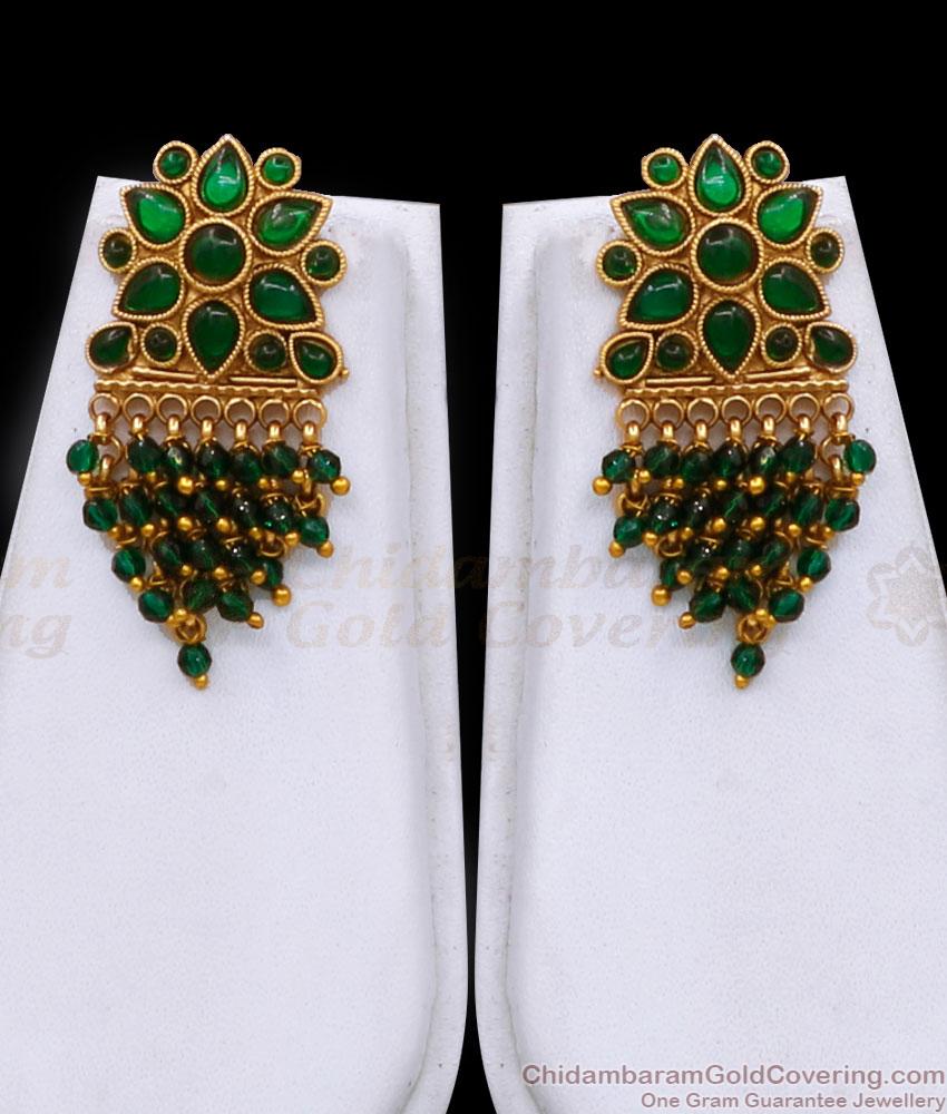 Bollywood Fashion Antique Finish Gold Haram Emerald Stone Design ANTQ1100 Bollywood Fashion Antique Finish Gold Haram Emerald Stone Design ANTQ1100