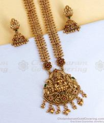 ANTQ1105 Heavy Bridal Wear Matt Finish Antique Gold Lakshmi Haram Designs Online ANTQ1105 Heavy Bridal Wear Matt Finish Antique Gold Lakshmi Haram Designs Online