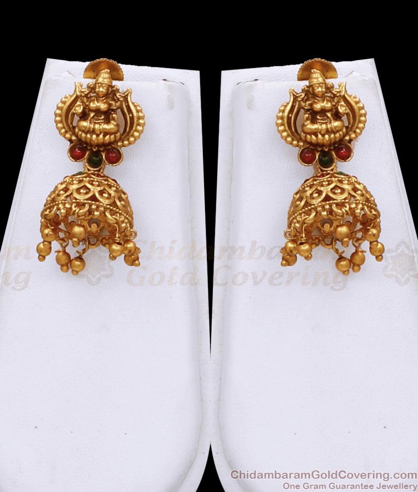 ANTQ1106 Attractive Vintage Look Antique Gold Haram Gajalakshmi Design With Jhumka ANTQ1106 Attractive Vintage Look Antique Gold Haram Gajalakshmi Design With Jhumka
