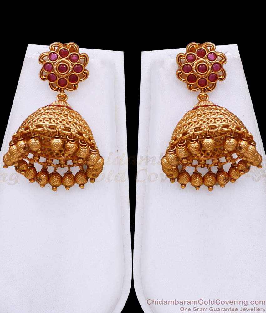 ANTQ1108 Temple Wear Nagas Antique Gold Haram Multi Beads Chain Lakshmi Design For Women