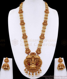 ANTQ1111 Grand Bridal Wear Antique Haram Lakshmi Design Pearl Jewelry