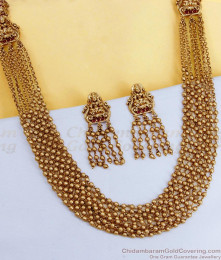 ANTQ1112 Buy Antique Finish Multi Layer Beads Chain Haram Lakshmi Earrings Bridal Combo Set ANTQ1112 Buy Antique Finish Multi Layer Beads Chain Haram Lakshmi Earrings Bridal Combo Set