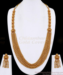 ANTQ1112 Buy Antique Finish Multi Layer Beads Chain Haram Lakshmi Earrings Bridal Combo Set