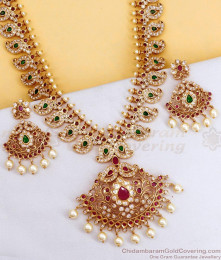 ANTQ1117 Premium Quality Antique Gold Finish Victorian Haram Mango Design For Wedding