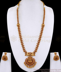 ANTQ1118 Buy Ruby Kemp Stone Antique Gold Haram Lakshmi Design Online ANTQ1118 Buy Ruby Kemp Stone Antique Gold Haram Lakshmi Design Online