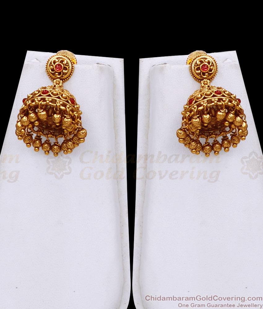 ANTQ1118 Buy Ruby Kemp Stone Antique Gold Haram Lakshmi Design Online ANTQ1118 Buy Ruby Kemp Stone Antique Gold Haram Lakshmi Design Online
