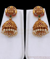 ANTQ1122 Beautiful Layered Emerald Beads Antique Gold Lakshmi Haram With Matching Jhumka