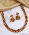 ANTQ1123 Premium Antique Ruby Mango Haram Set with Lakshmi Jhumkas ANTQ1123 Premium Antique Ruby Mango Haram Set with Lakshmi Jhumkas