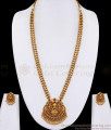 ANTQ1126 New Arrival Antique Gold Beaded Lakshmi Haram Matte Finish ANTQ1126 New Arrival Antique Gold Beaded Lakshmi Haram Matte Finish