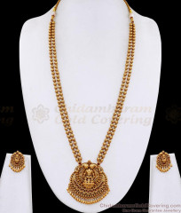 ANTQ1126 New Arrival Antique Gold Beaded Lakshmi Haram Matte Finish