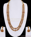 ANTQ1132 Antique Matte Gold Double Layer Gundla Mala Long Necklace Set ANTQ1132 Antique Matte Gold Double Layer Gundla Mala Long Necklace Set