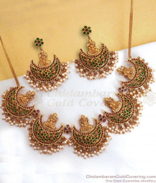 TNL1021 New Arrival Lakshmi Pearl Necklace Antique Jewelry Bridal Set
