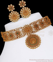 TNL1035 Premium Quality Antique Choker Necklace Earring Combo Set TNL1035 Premium Quality Antique Choker Necklace Earring Combo Set