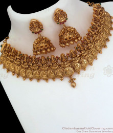 TNL1066 - Premium Real Antique Choker Necklace Earring Combo TNL1066 - Premium Real Antique Choker Necklace Earring Combo