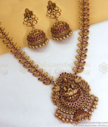TNL1068 - Nagas Lakshmi Design Antique Necklace Earring Combo TNL1068 - Nagas Lakshmi Design Antique Necklace Earring Combo