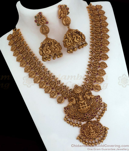 tnl1071 premium antique lakshmi necklace earring combo temple jewellery 2
