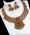 TNL1072 - First Quality Peacock Design Antique Necklace Earring Combo