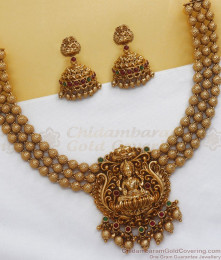 TNL1074 - Premium Matt Finish Temple Jewelry Necklace Earring Combo Set TNL1074 - Premium Matt Finish Temple Jewelry Necklace Earring Combo Set