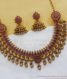 TNL1075 - Premium Antique Necklace Combo Peacock Design Kemp Jewelry TNL1075 - Premium Antique Necklace Combo Peacock Design Kemp Jewelry