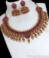 TNL1075 - Premium Antique Necklace Combo Peacock Design Kemp Jewelry